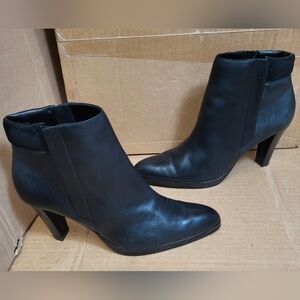 Worthington Black Leather Ankle Boots Women Size 8M
